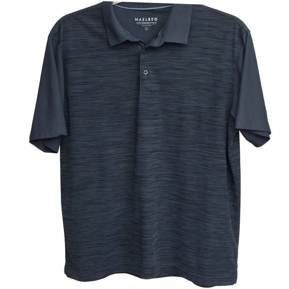 Maelreg Shirt Performance Polo Mens XL Charcoal Grey Space Dye Short Sleeve Golf